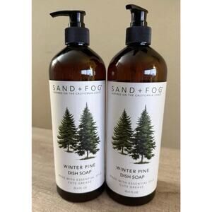 (2-Pack) SAND + FOG ~ WINTER PINE Scented Essential Oil DISH SOAP Cut Grease